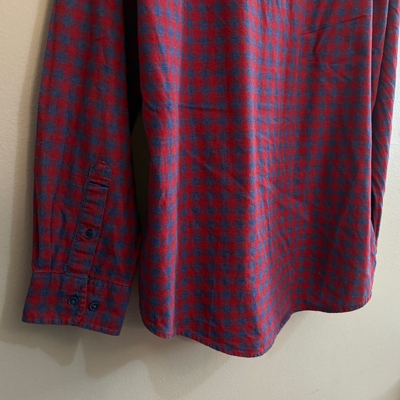 Tommy Hilfiger Red &Blue Checkered Men Button Down Cotton Shirt - Picture 12 of 12